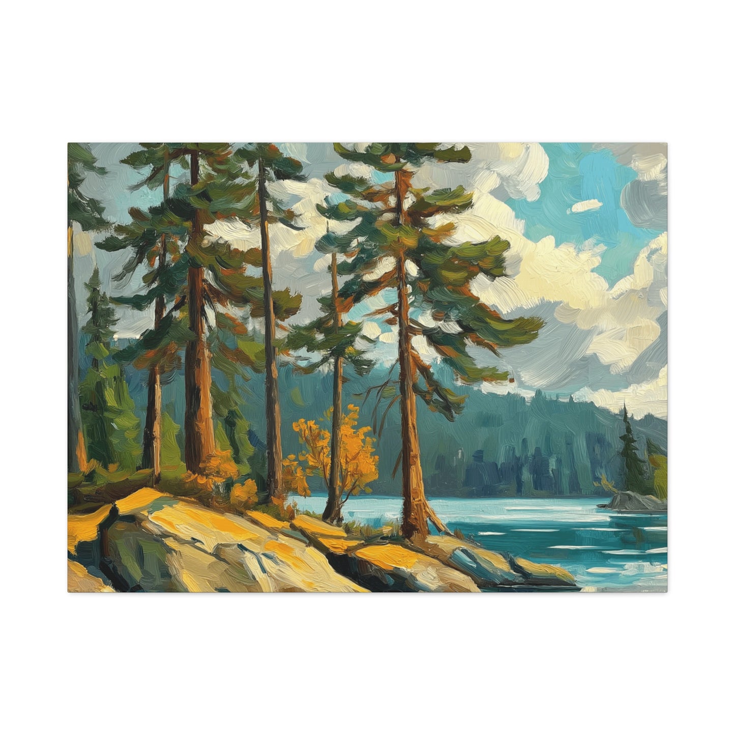 Pine Trees at High Mountain Lake