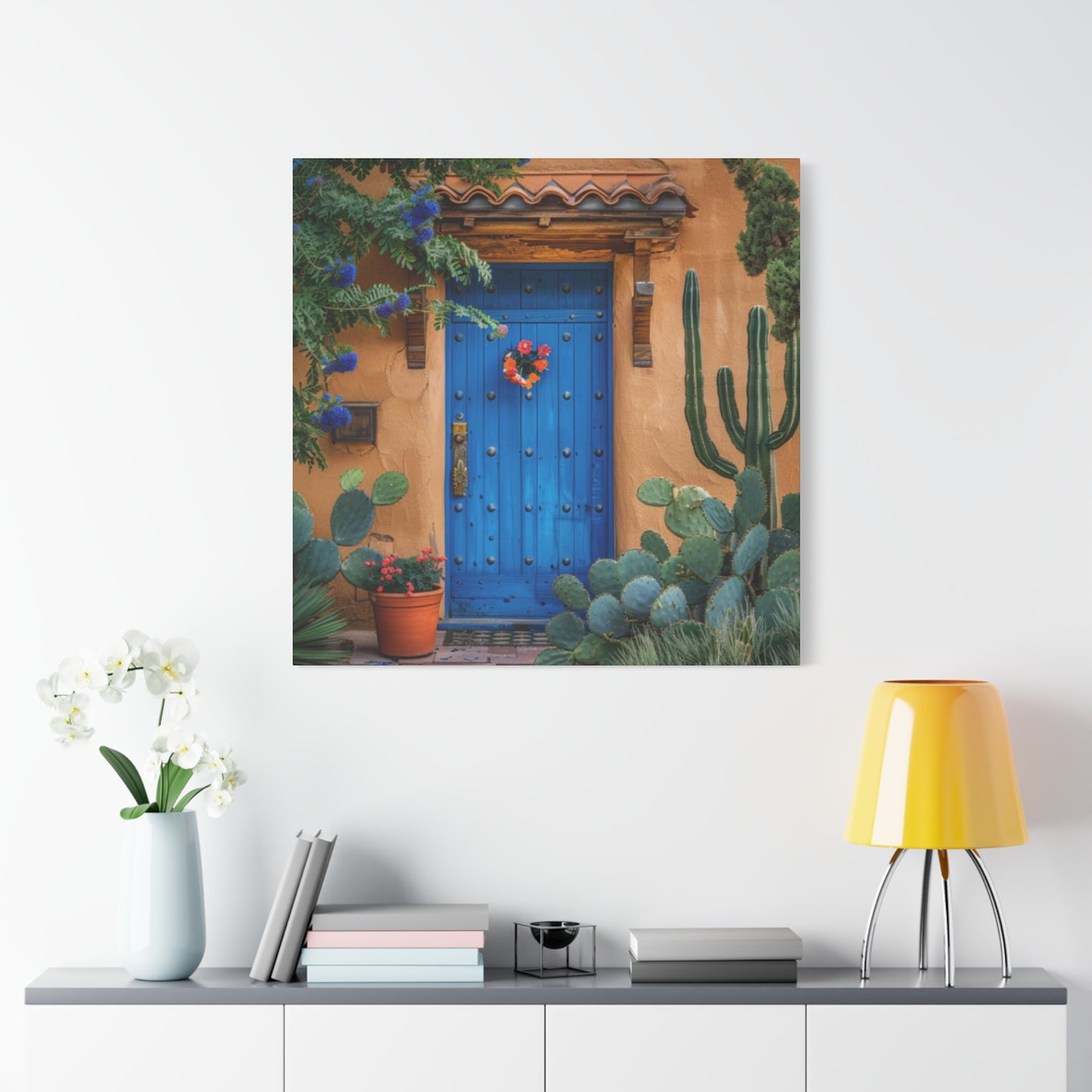 Canvas Wall Art - Santa Fe Door Blue Design