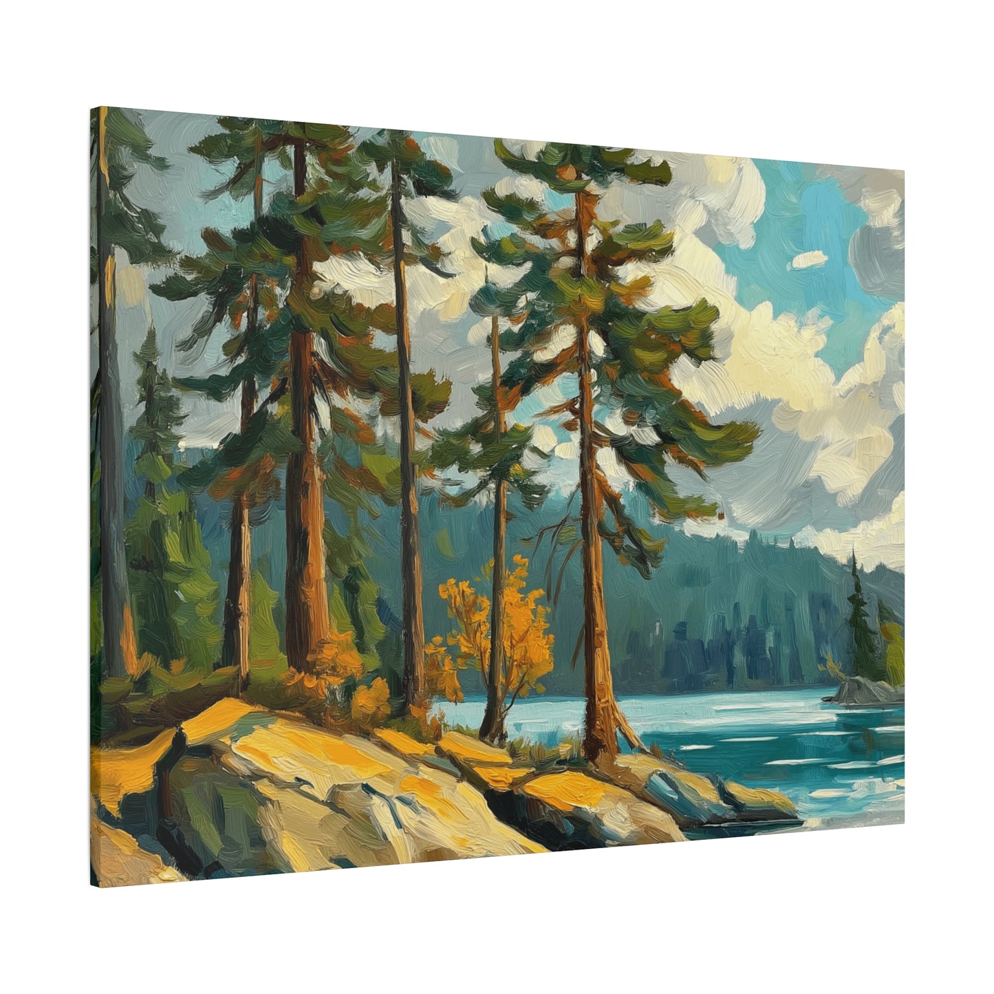 Pine Trees at High Mountain Lake
