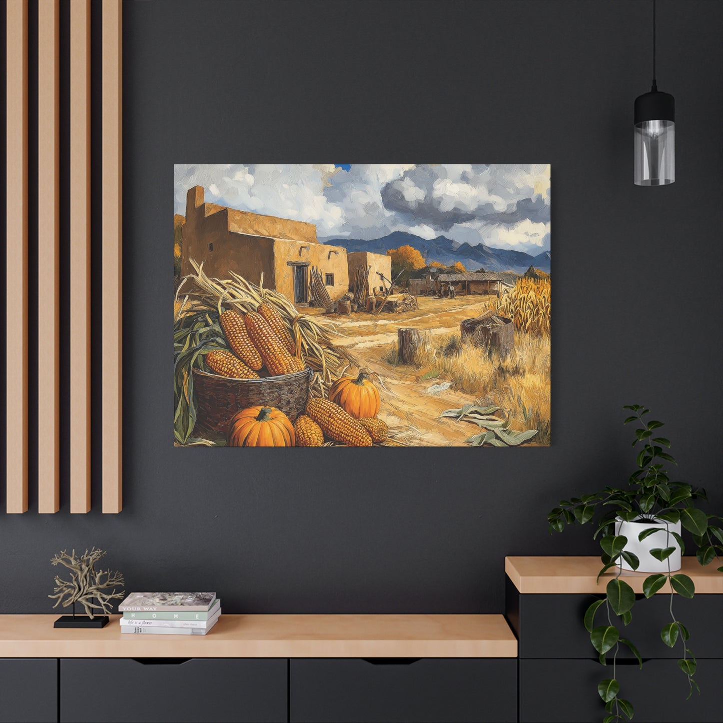 Harvest Landscape Canvas Print - Rustic Fall Decor for Home