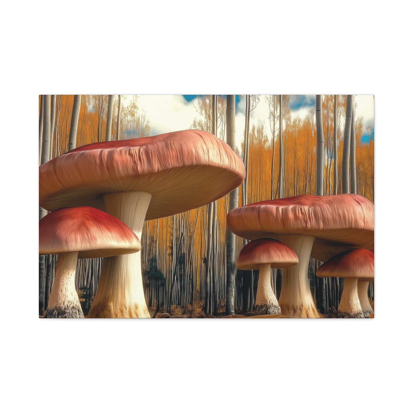 Canvas Print - Mushrooms and Trees Nature Scene