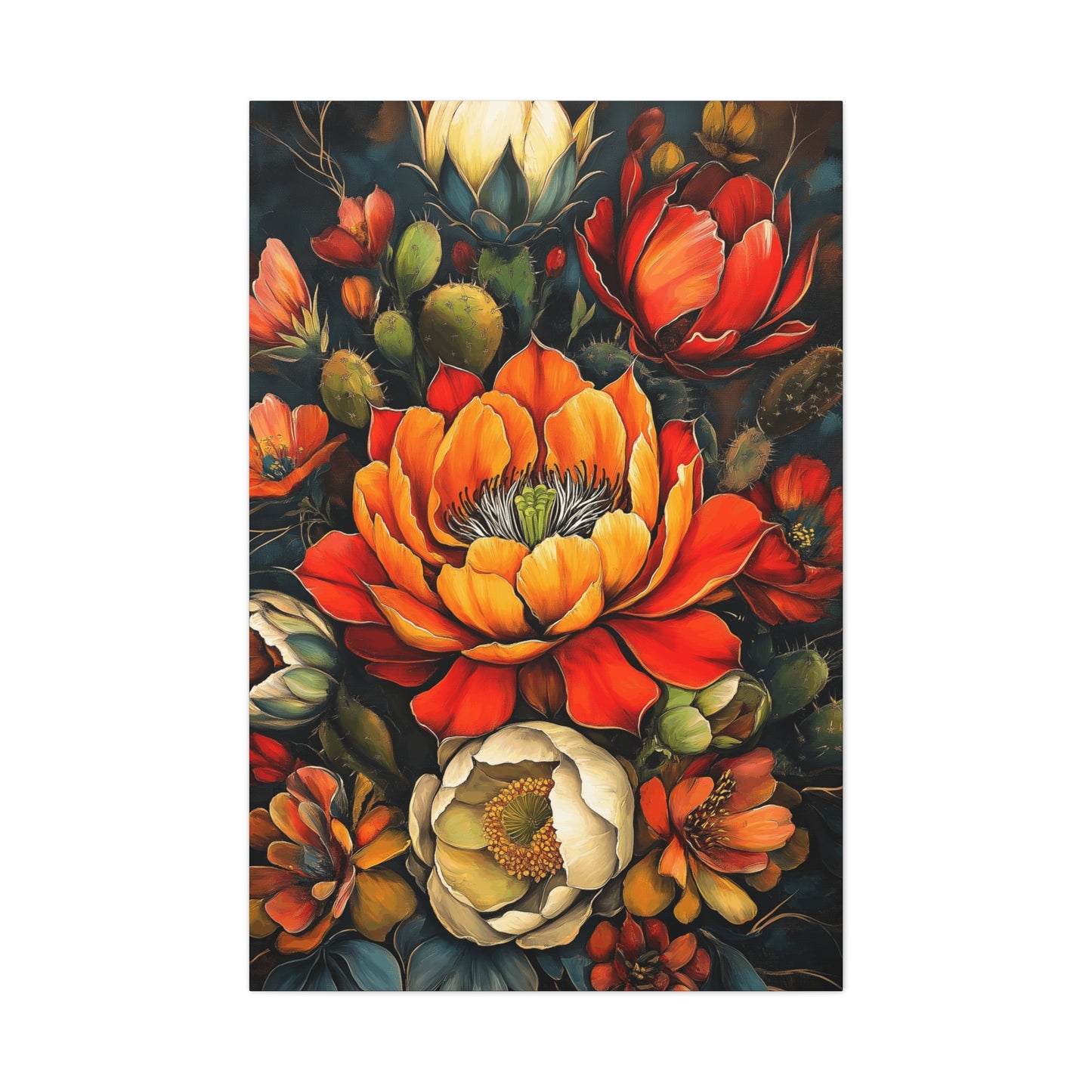 Vibrant Bold Floral Canvas Art -