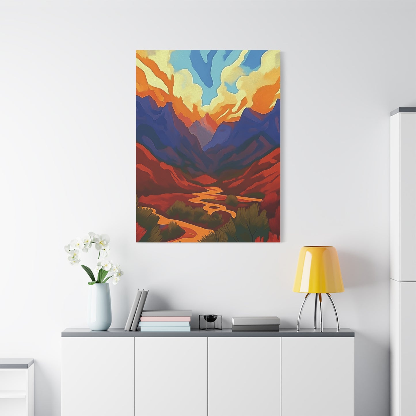 Vibrant Mountain Sunset Landscape-Where are we 2
