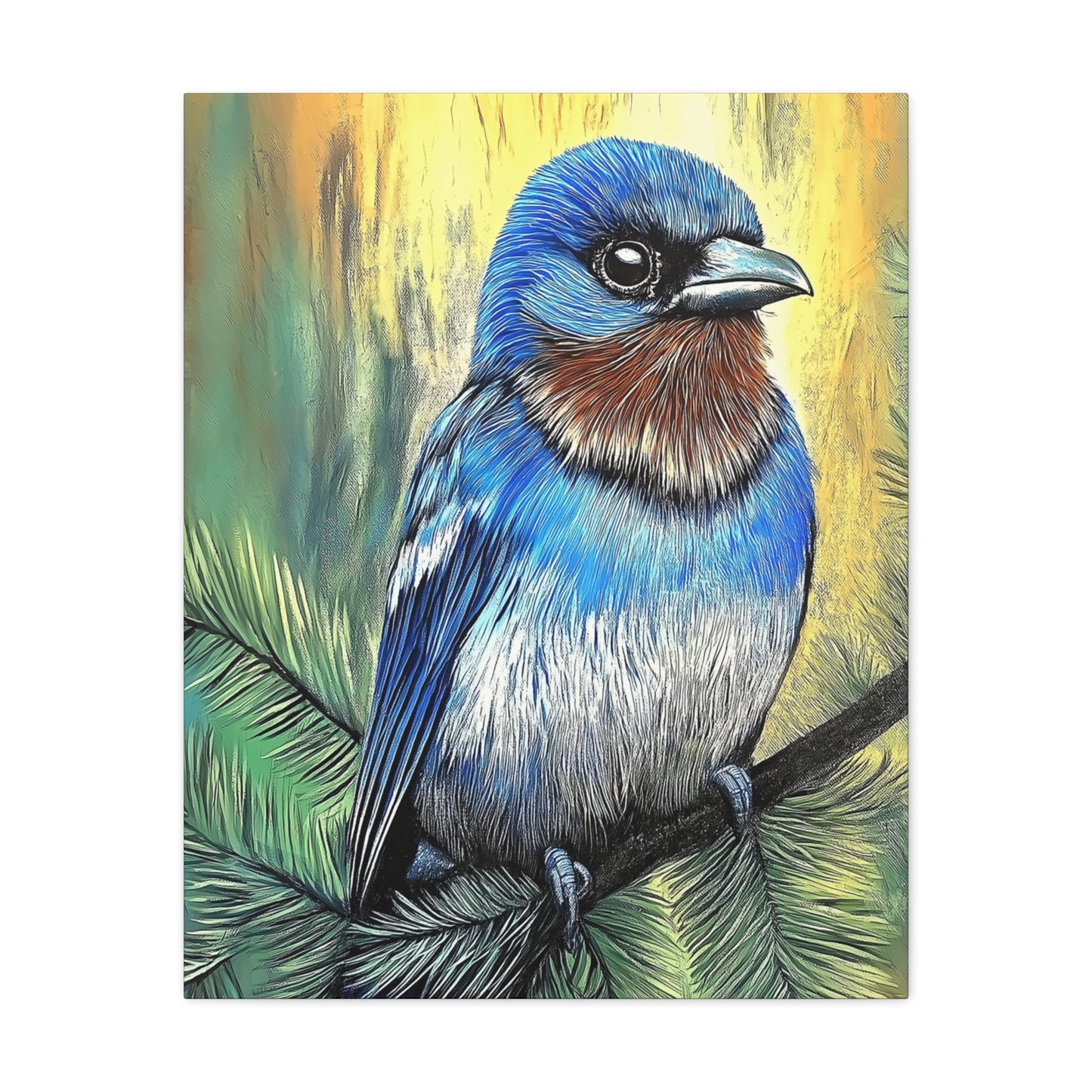 Canvas Wall Art - Bluebird Watching