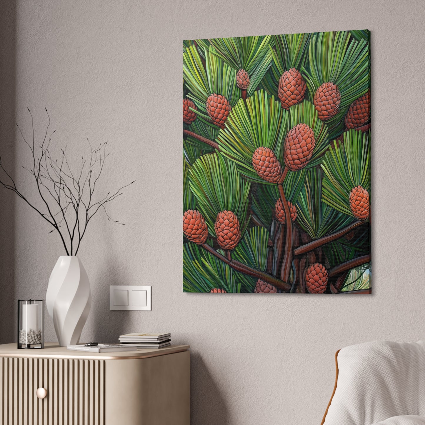 Canvas Wall Art - Pine Cones Growing