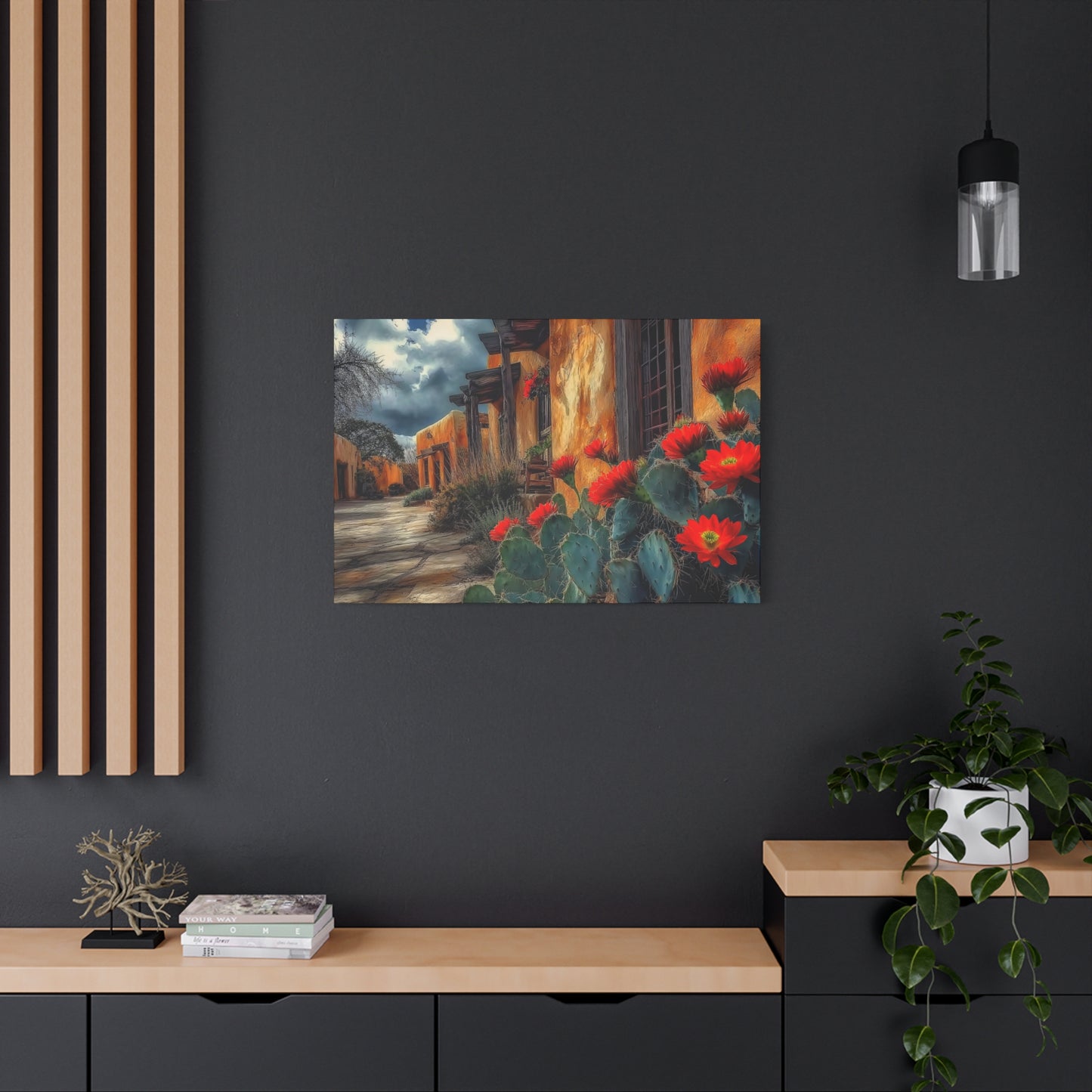 Canvas Wall Art - NM Adobe Red Flowers V1