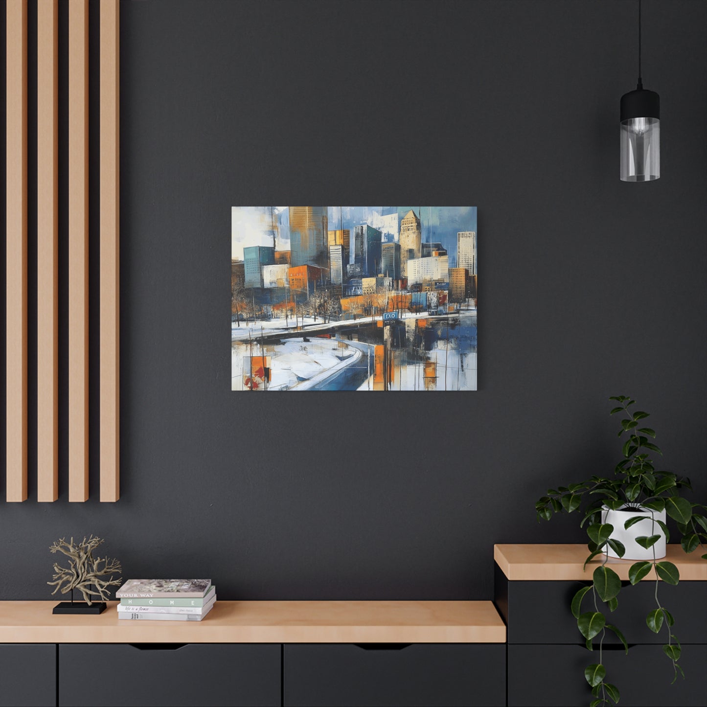 Urban Landscape Matte Canvas Wall Art - Modern Cityscape Decor