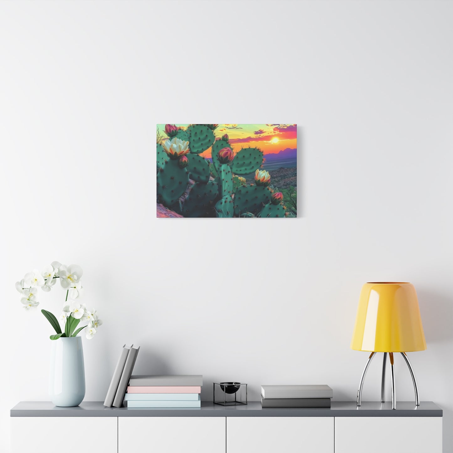Canvas Print - Prickly Pear Blooming Vista 3