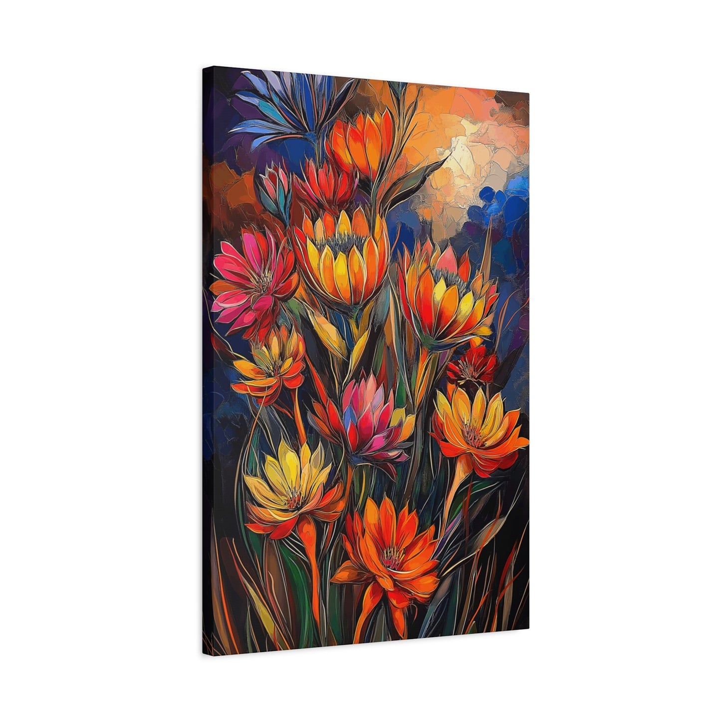 Vibrant Floral Canvas Wall Art - Perfect for Home Decor and Gifting