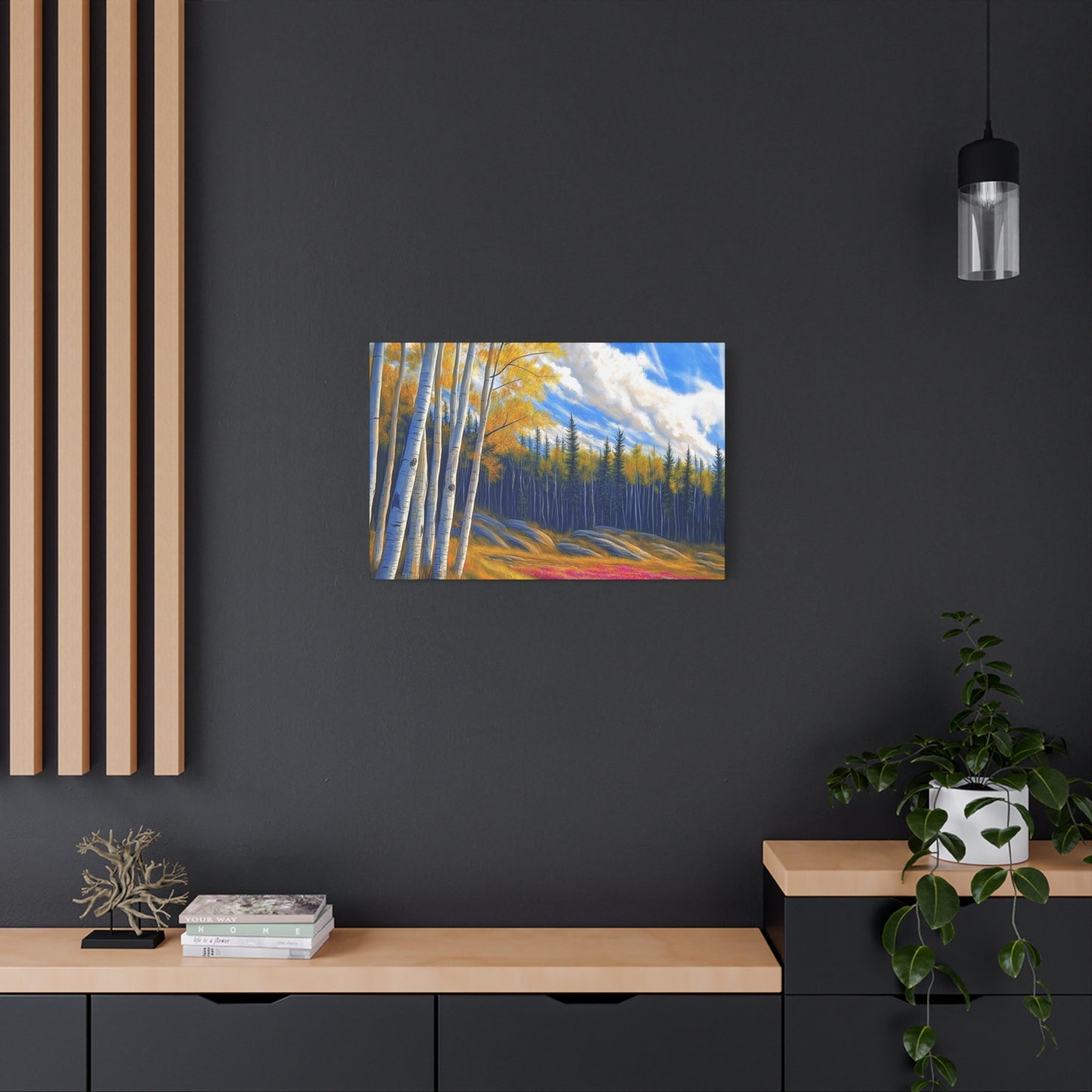 Canvas Wall Art - Pine trees in Rockies