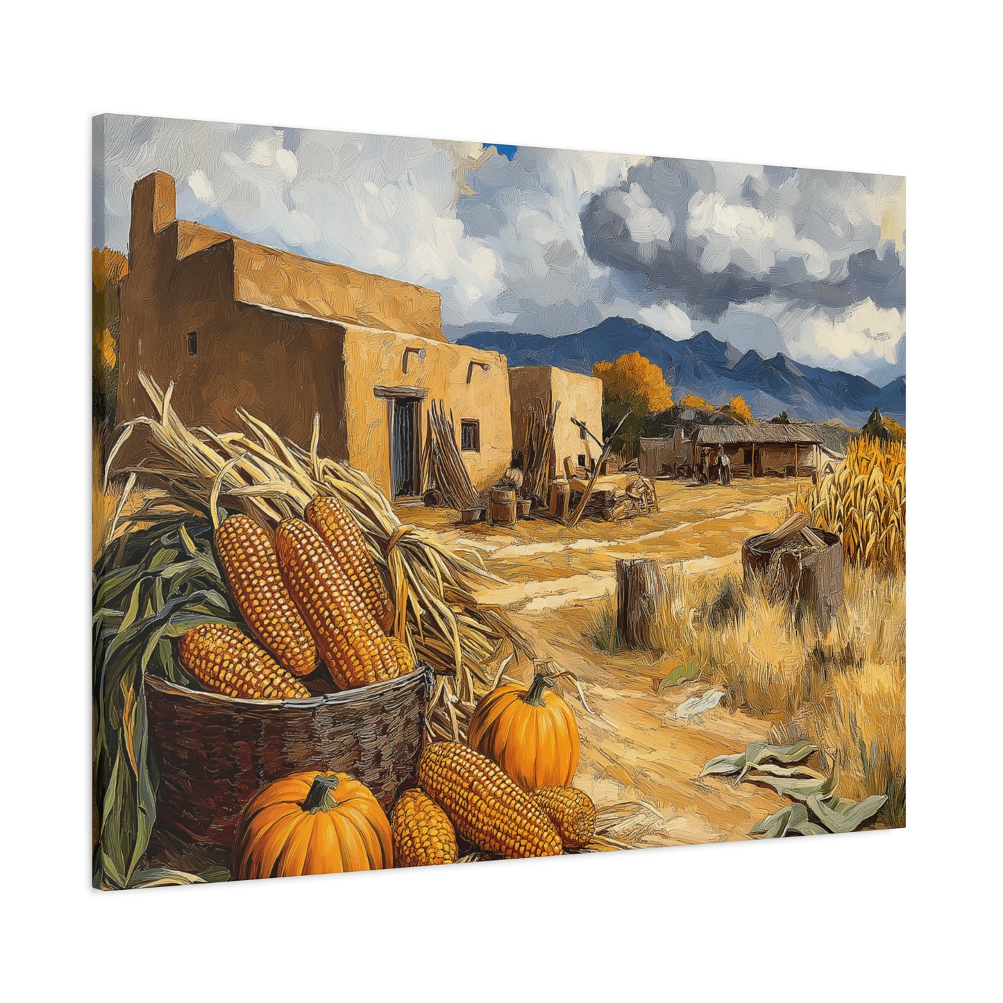 Harvest Landscape Canvas Print - Rustic Fall Decor for Home