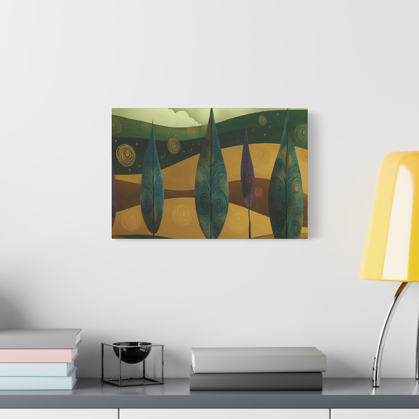 Serene Trees Abstract Canvas Wall Art