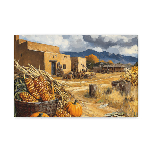 Harvest Landscape Canvas Print - Rustic Fall Decor for Home