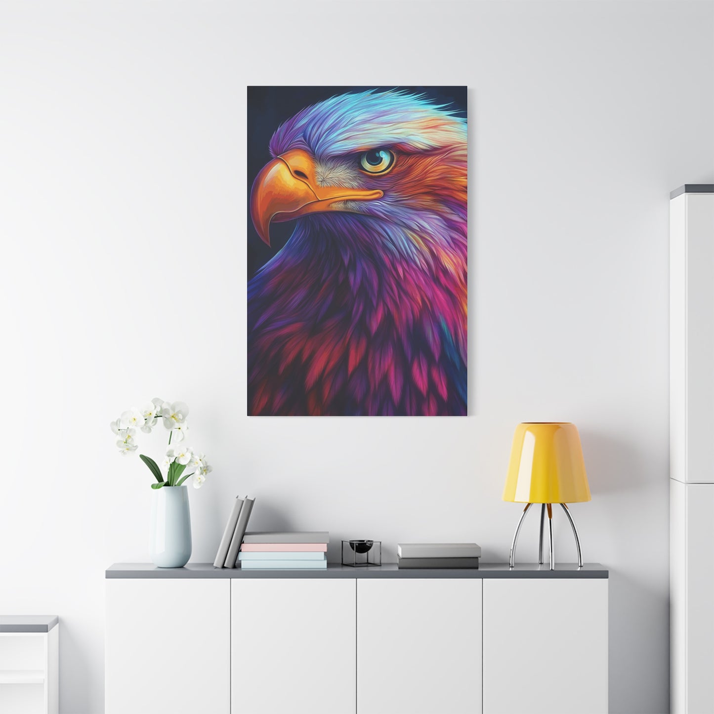 Vibrant Eagle Canvas Wall Art - Colorful Wildlife Decor