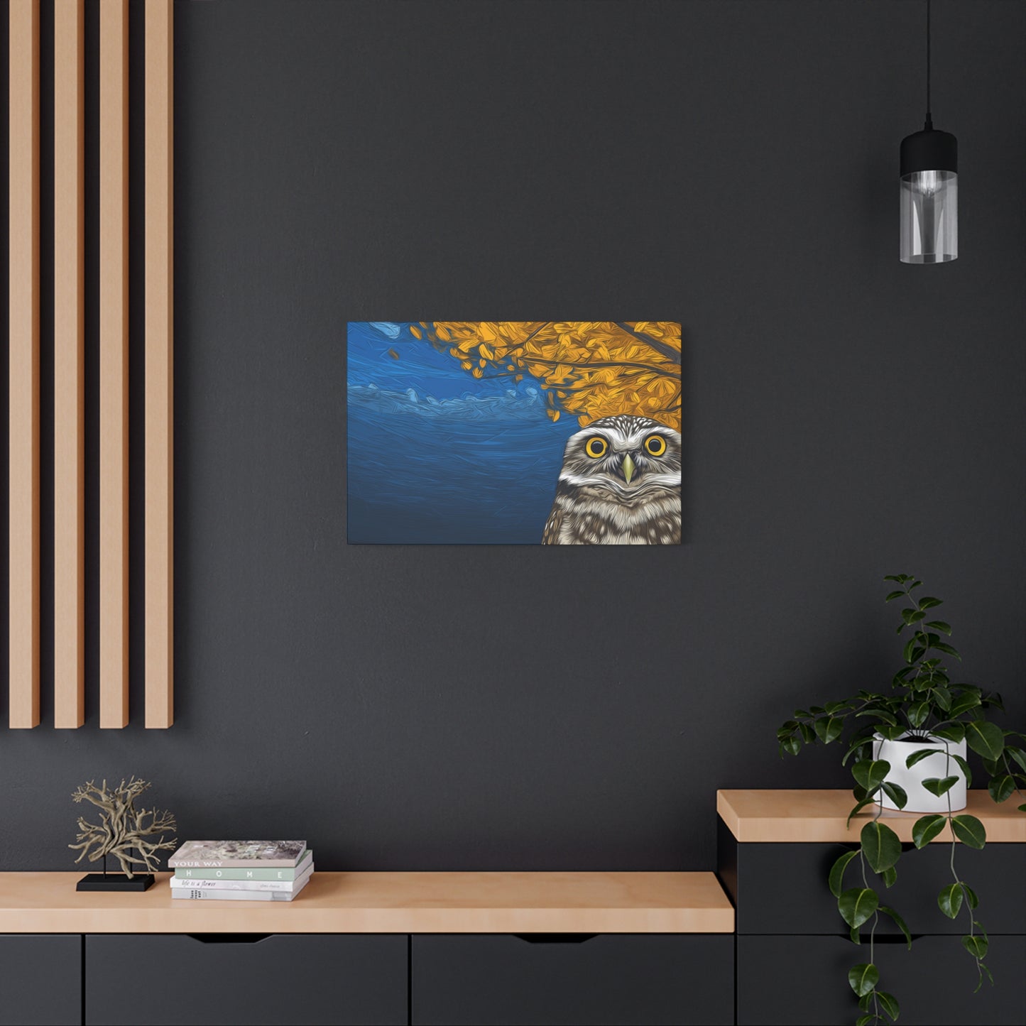 Canvas Print - Burrowing Owl in Aspen Tree