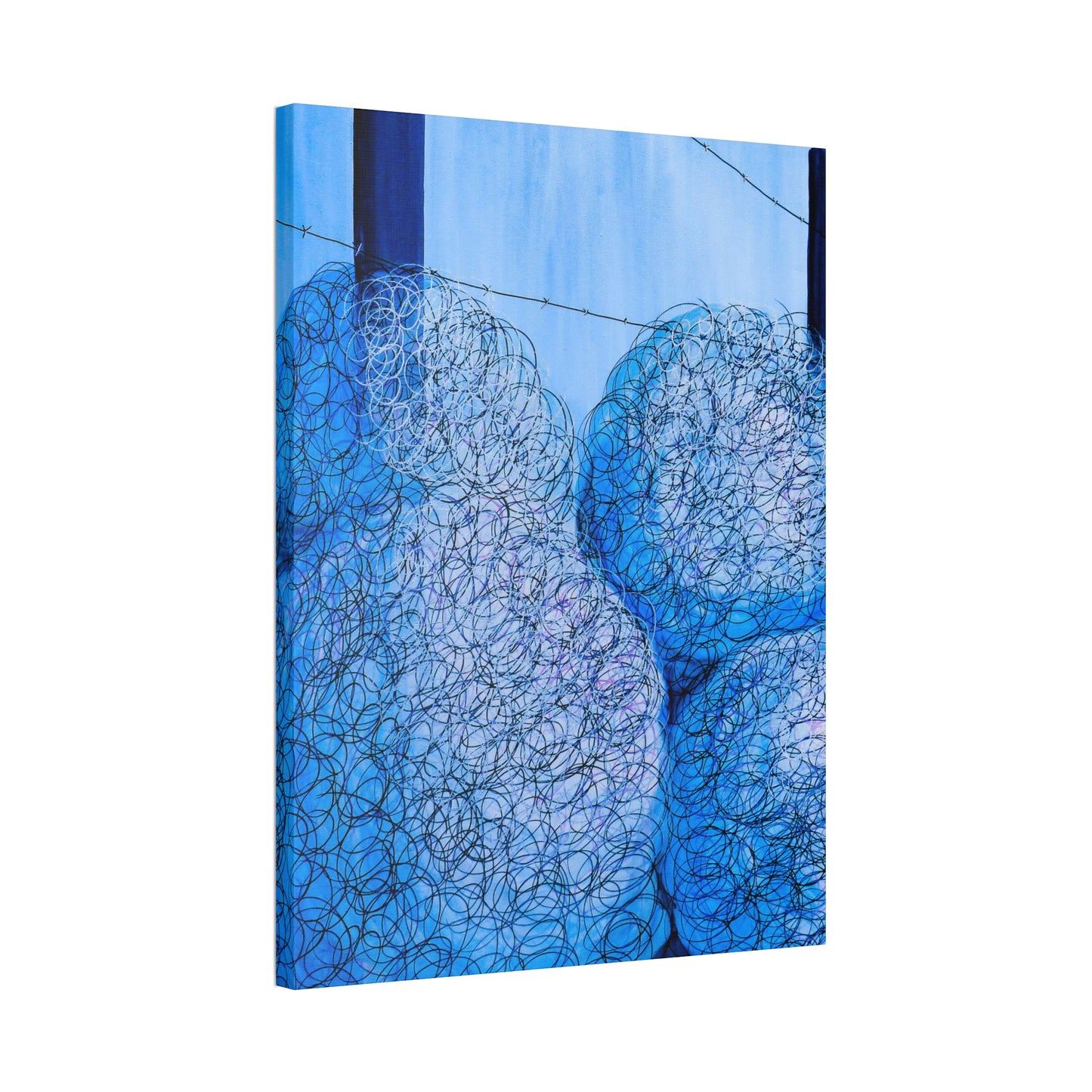 Canvas Art, Blue Swirl Tumbleweeds X1 depth 1.5 in
