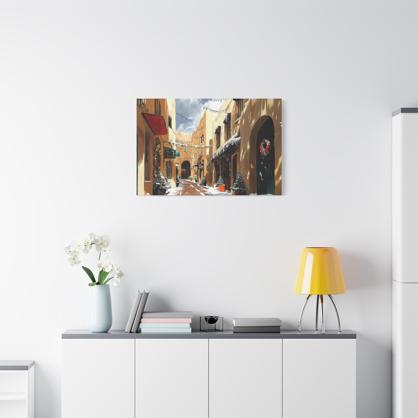 Canvas Wall Art - Santa Fe Winter Christmas Alley 22