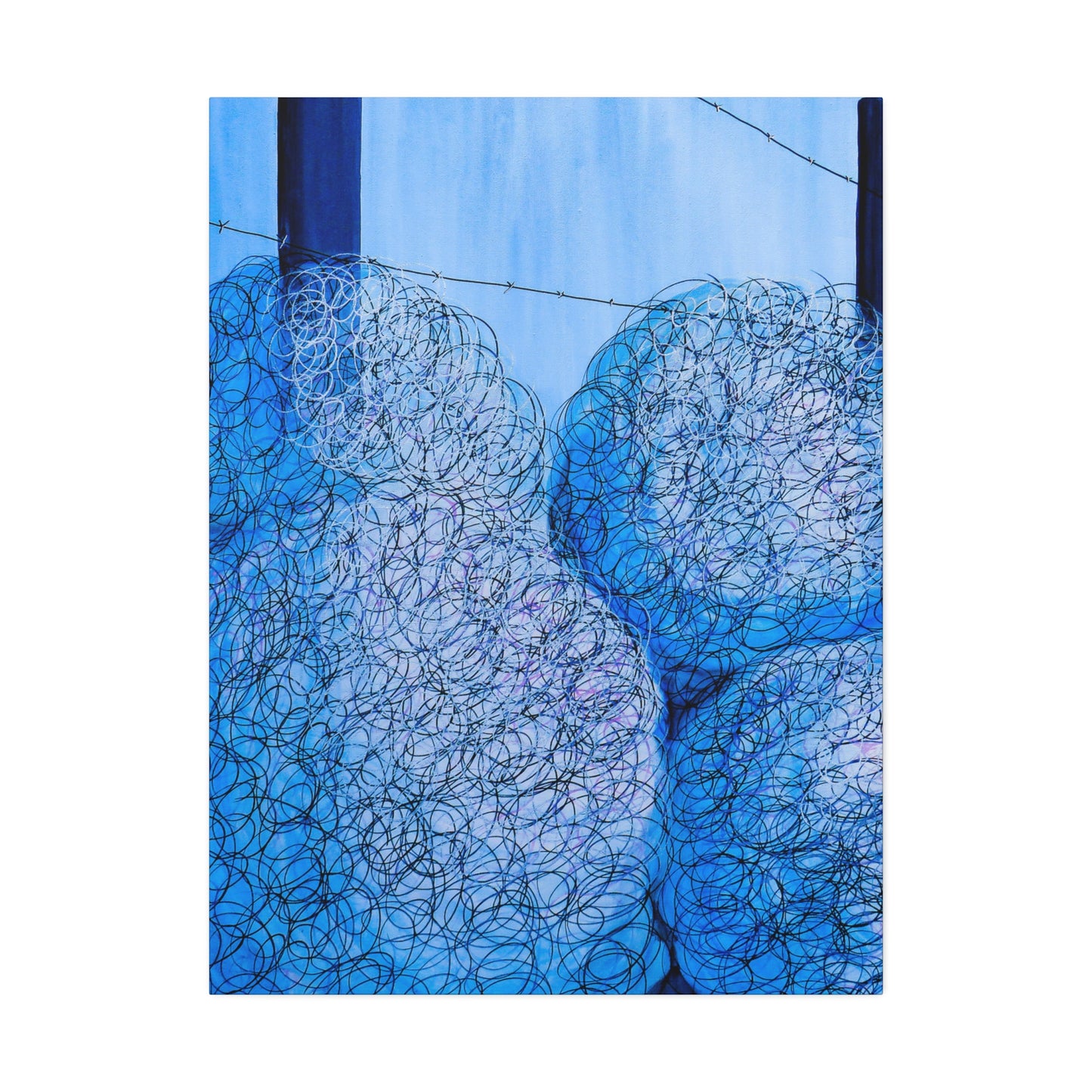 Canvas Art, Blue Swirl Tumbleweeds X1 depth 1.5 in