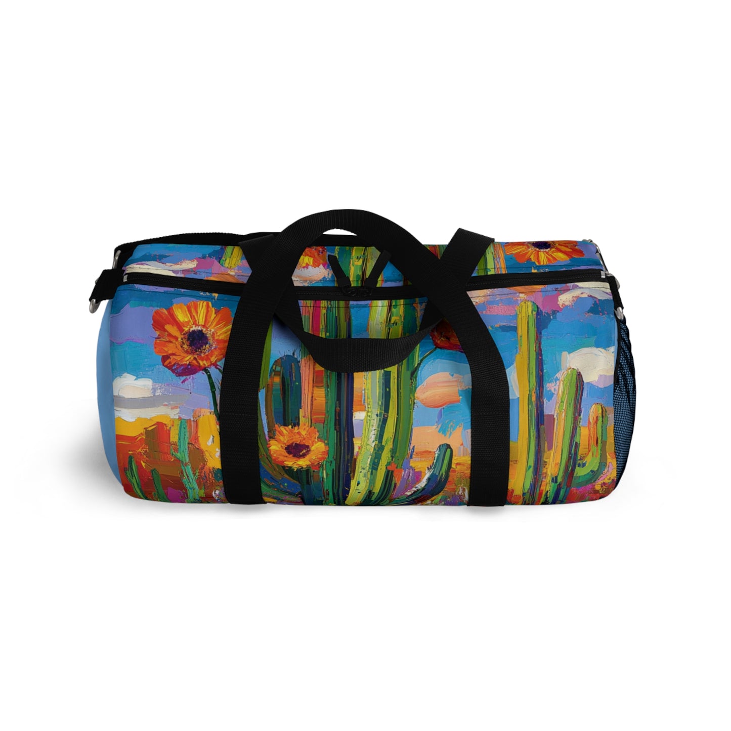 Vibrant Desert Cactus Duffel Bag - Travel, Gym, Weekend Getaway, Floral Print, Unique Design