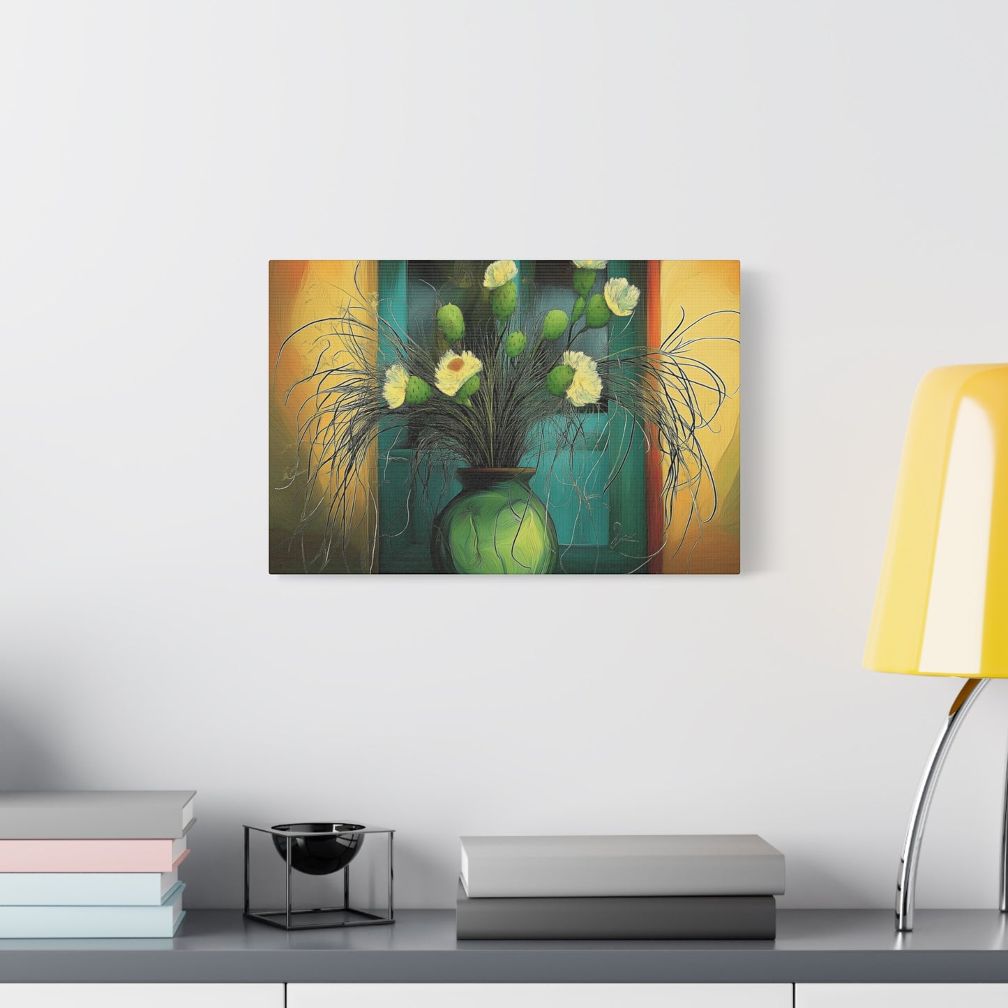 Vibrant Cactus Flower Canvas Print - Stretched Wall Art for Home Decor