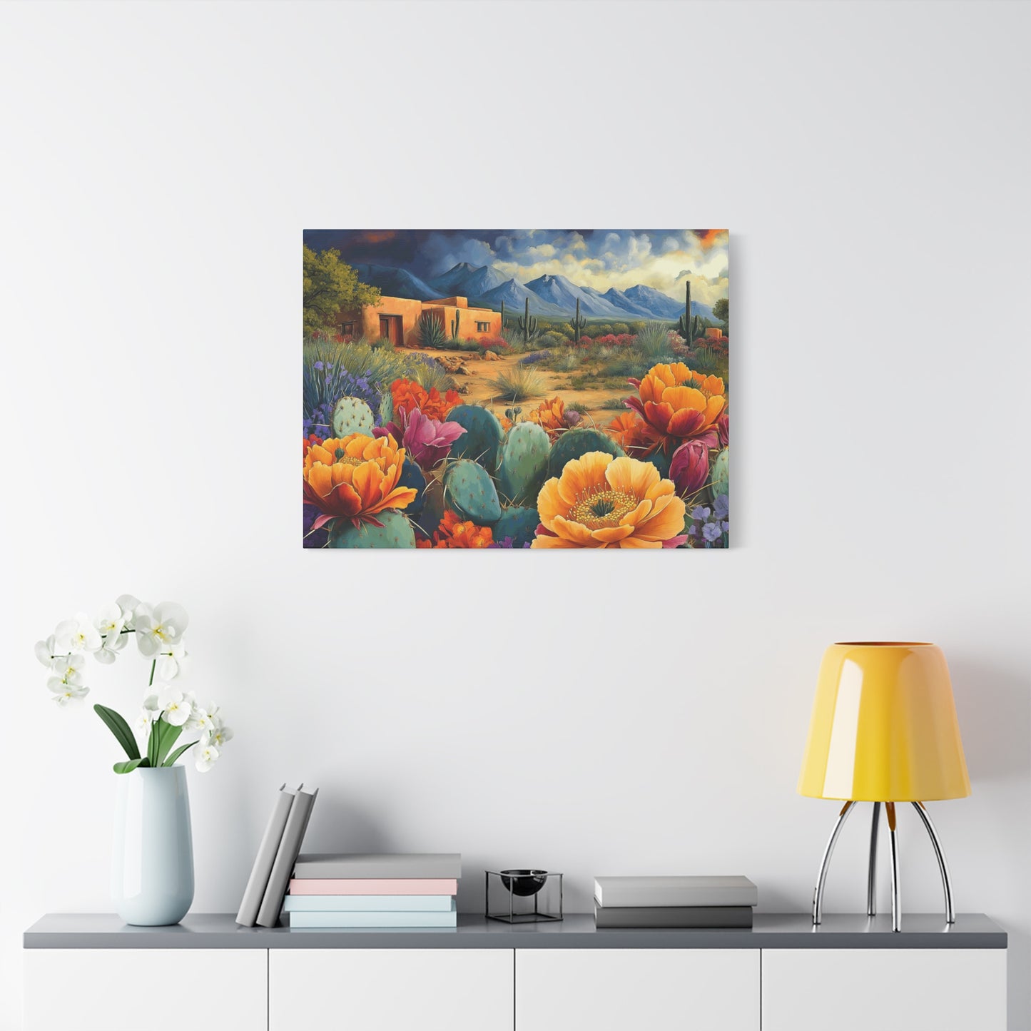 Desert Bloom Canvas Art - Vibrant Southwest Landscape