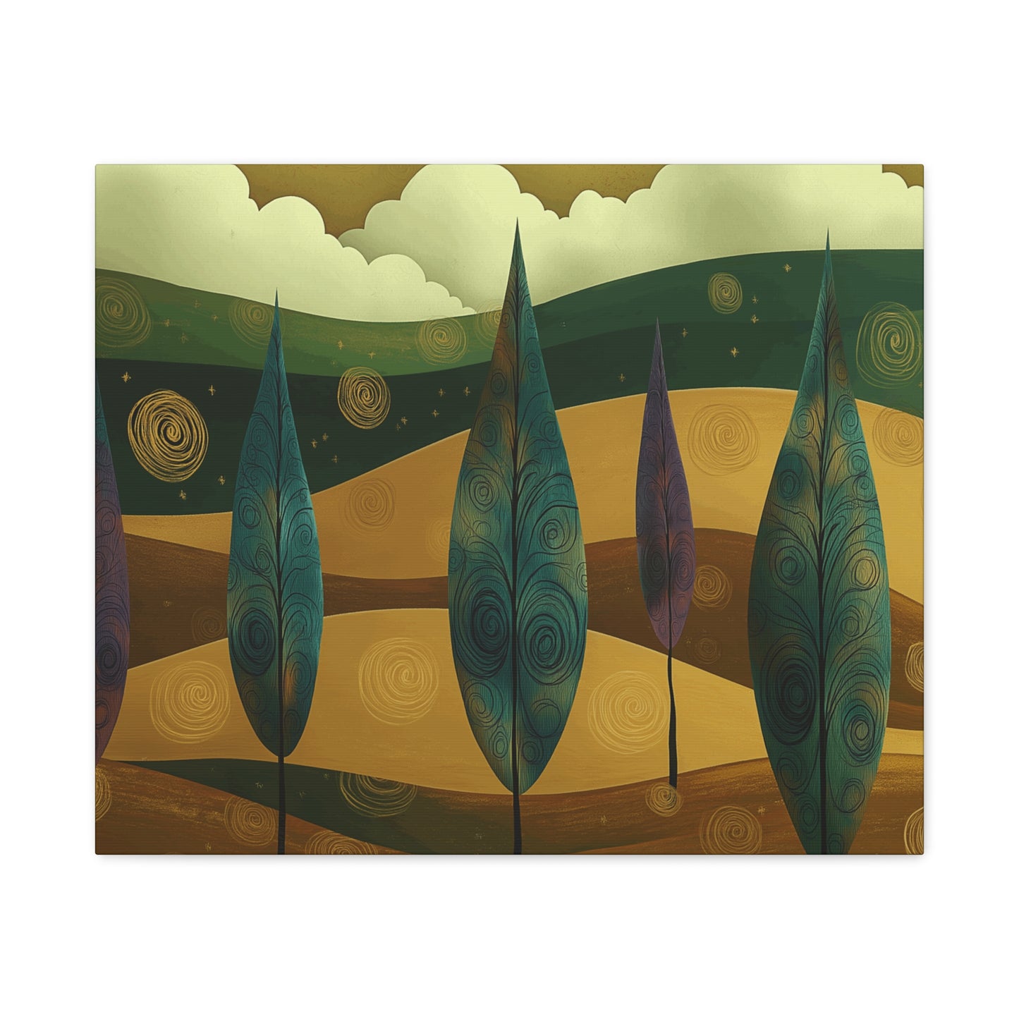 Serene Trees Abstract Canvas Wall Art