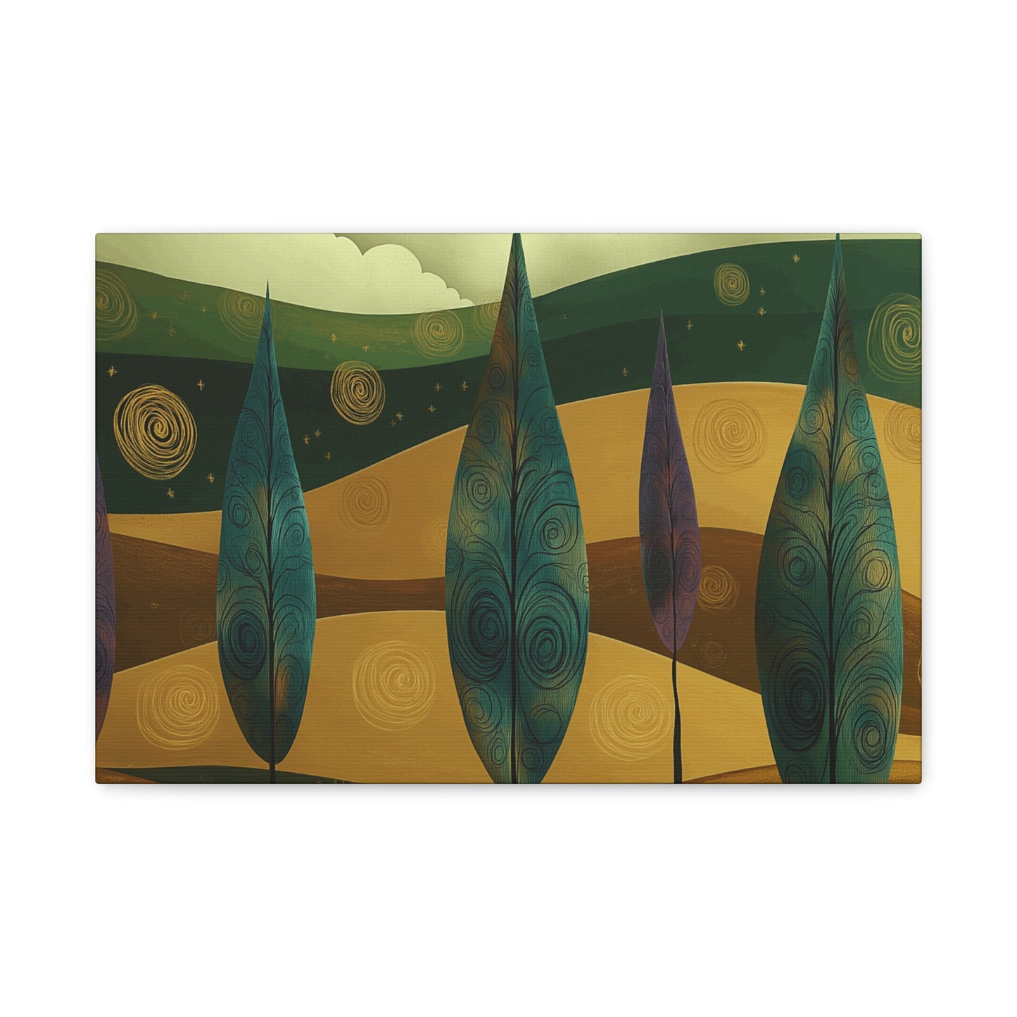 Serene Trees Abstract Canvas Wall Art