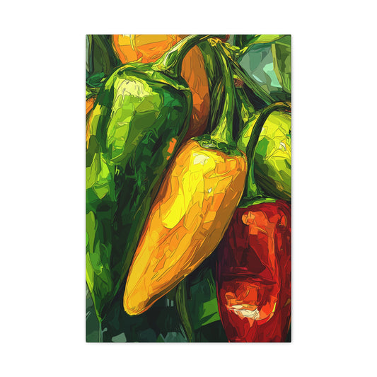 Canvas Print - Colorful Chili Peppers Design