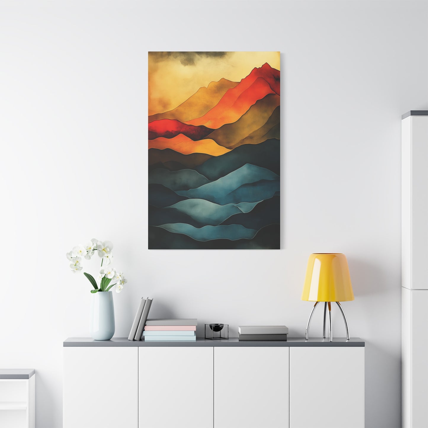 Vibrant Mountain Landscape Canvas Art - 1.25" Stretched Wall Décor