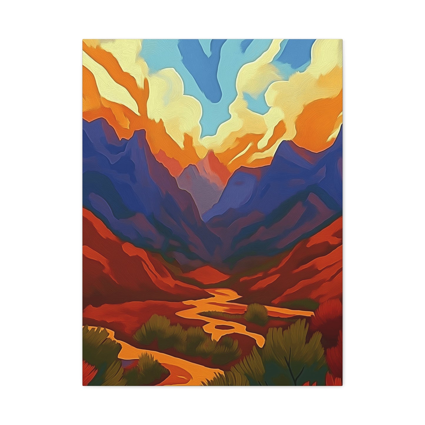 Vibrant Mountain Sunset Landscape-Where are we 2