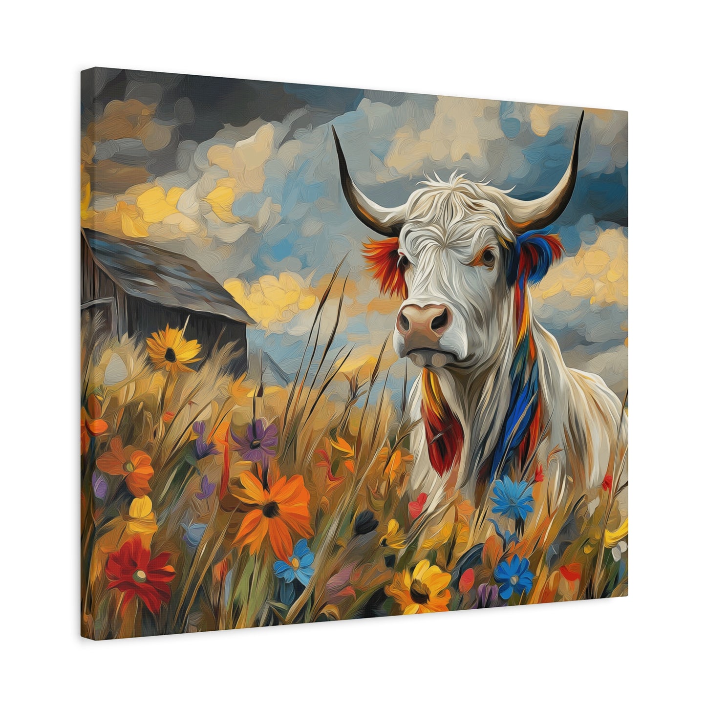 Colorful Cow Canvas Wall Art - Farmhouse Decor