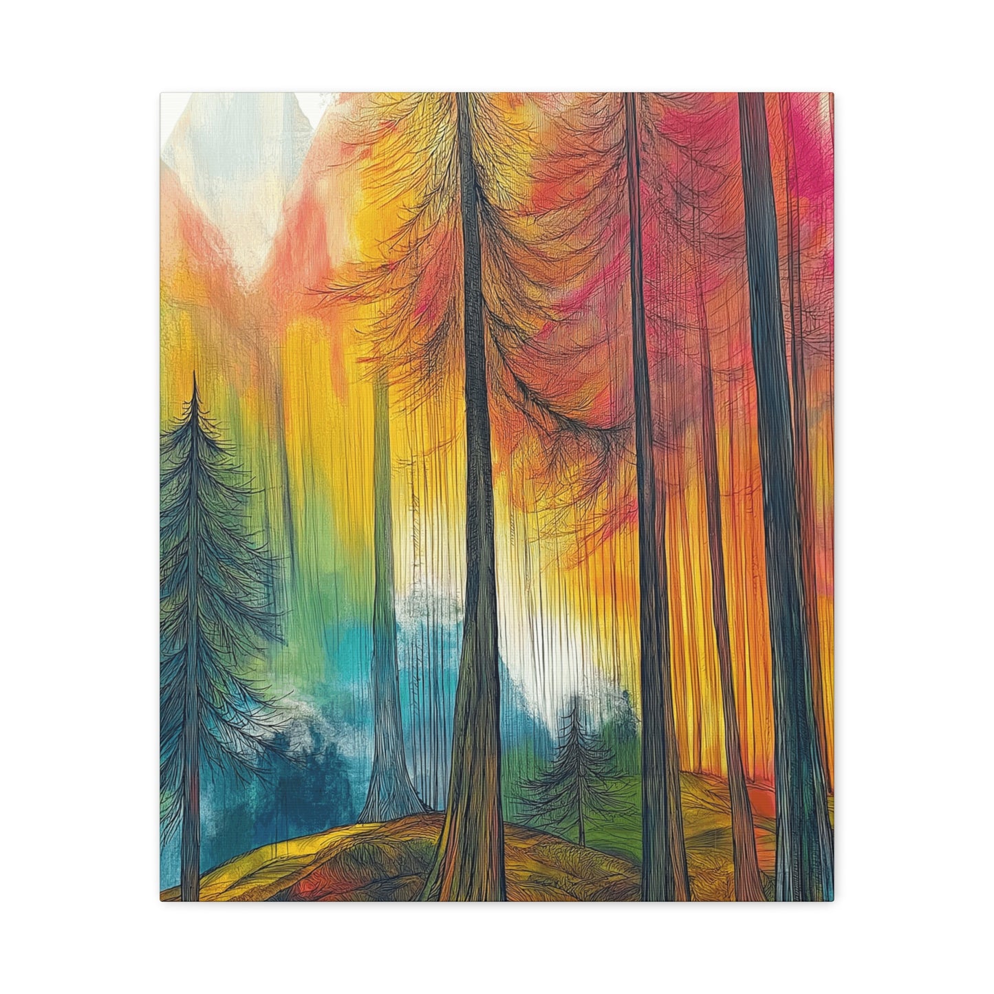 Vibrant Forest Canvas Art Print