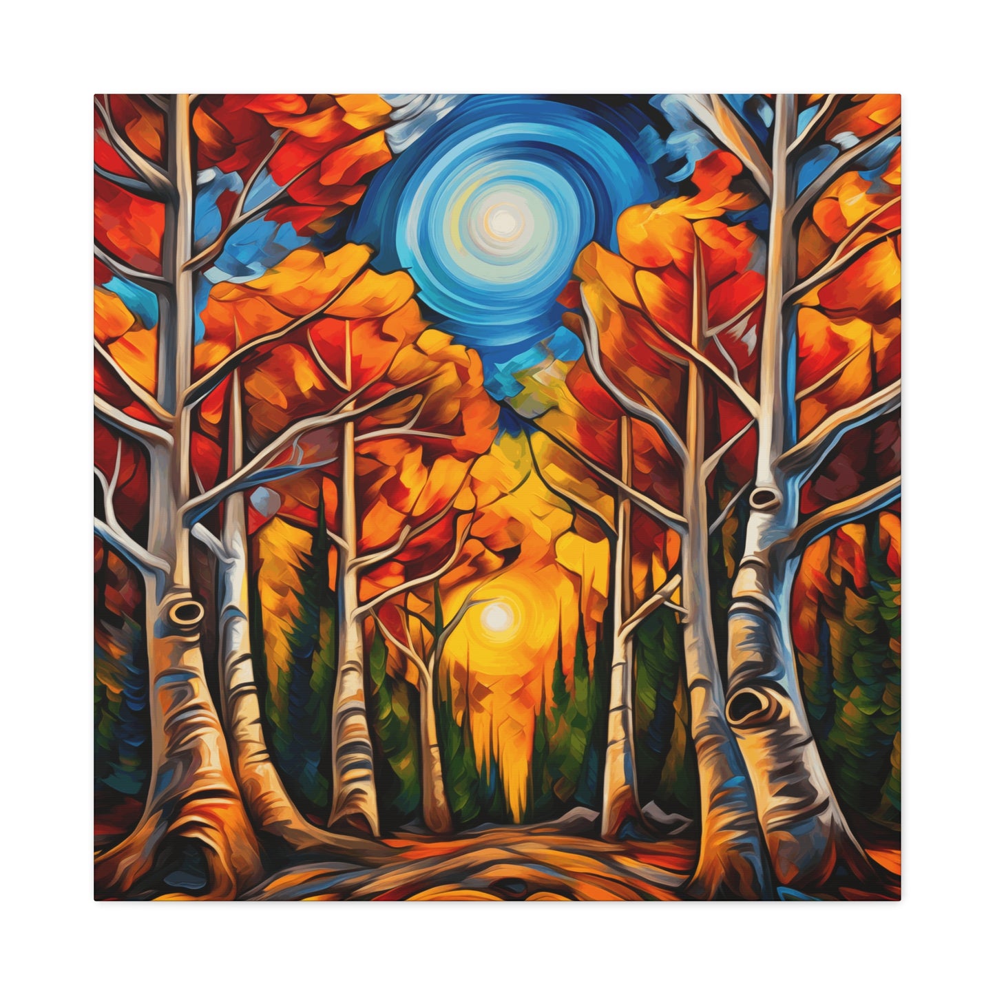 Autumn Forest Canvas Art Print - Vibrant Fall Decor for Home & Office