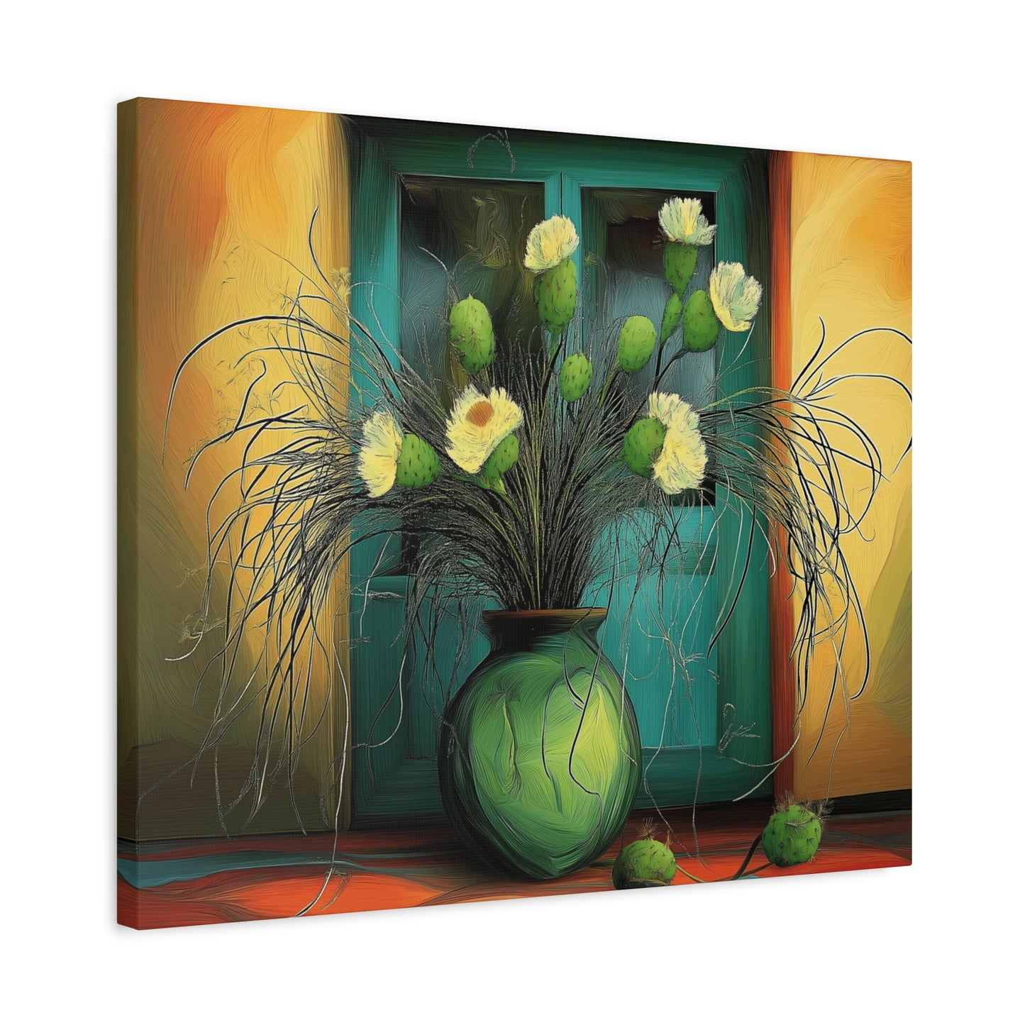 Vibrant Cactus Flower Canvas Print - Stretched Wall Art for Home Decor