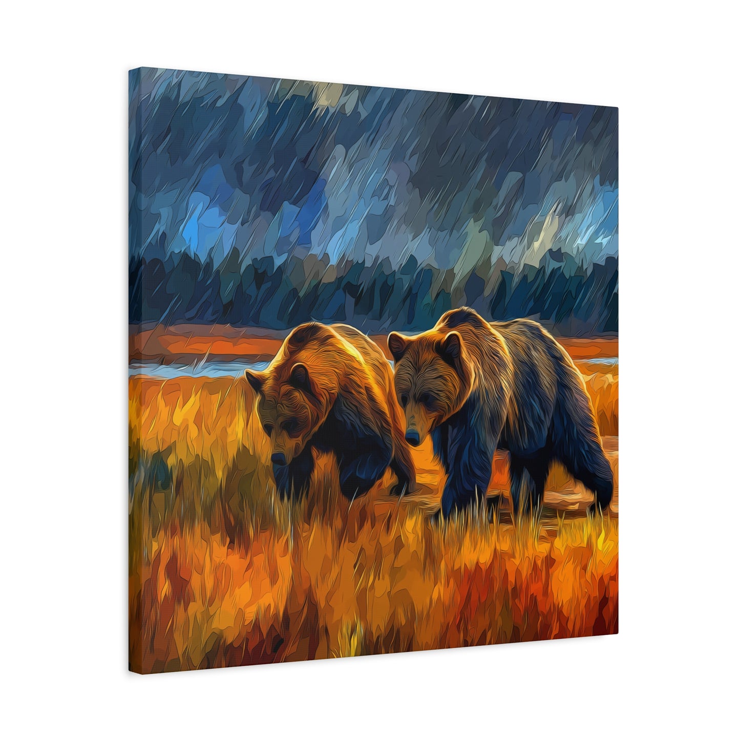 Canvas Print Travelin' Bears in Storm