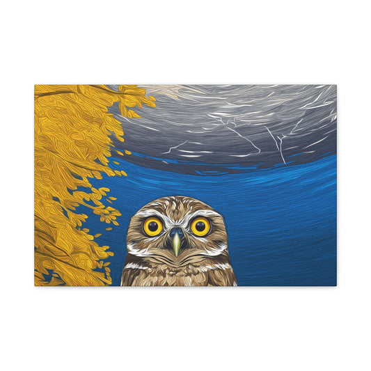 Canvas Print - NM Burrowing Owl in Tree