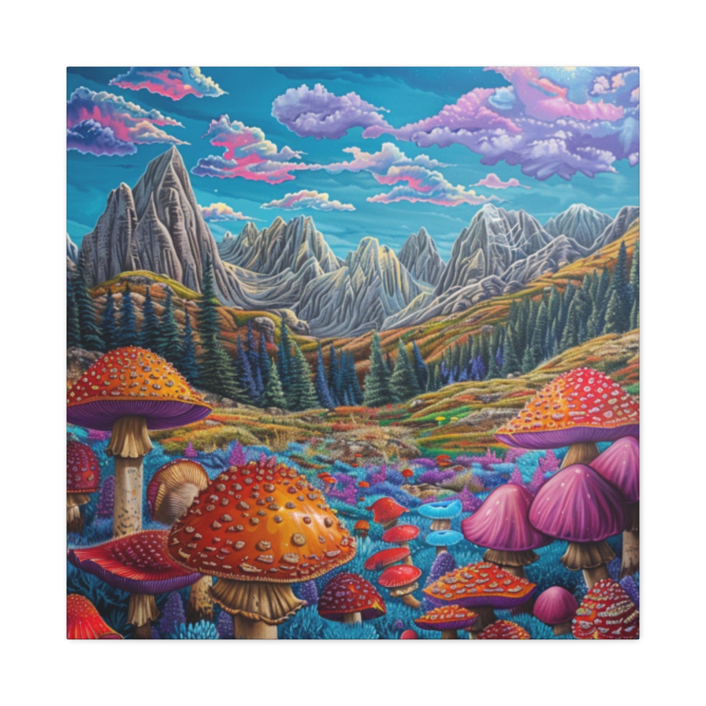 Canvas Print - Rocky Mountain Mushroom Field