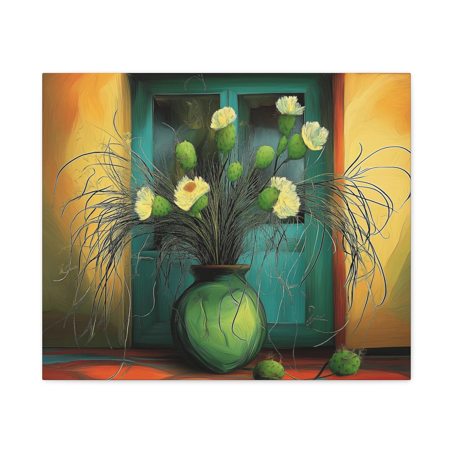Vibrant Cactus Flower Canvas Print - Stretched Wall Art for Home Decor