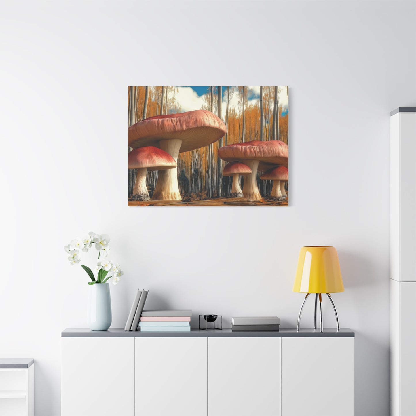 Canvas Print - Mushrooms and Trees Nature Scene