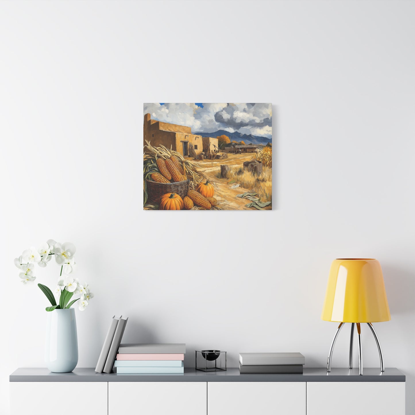 Harvest Landscape Canvas Print - Rustic Fall Decor for Home