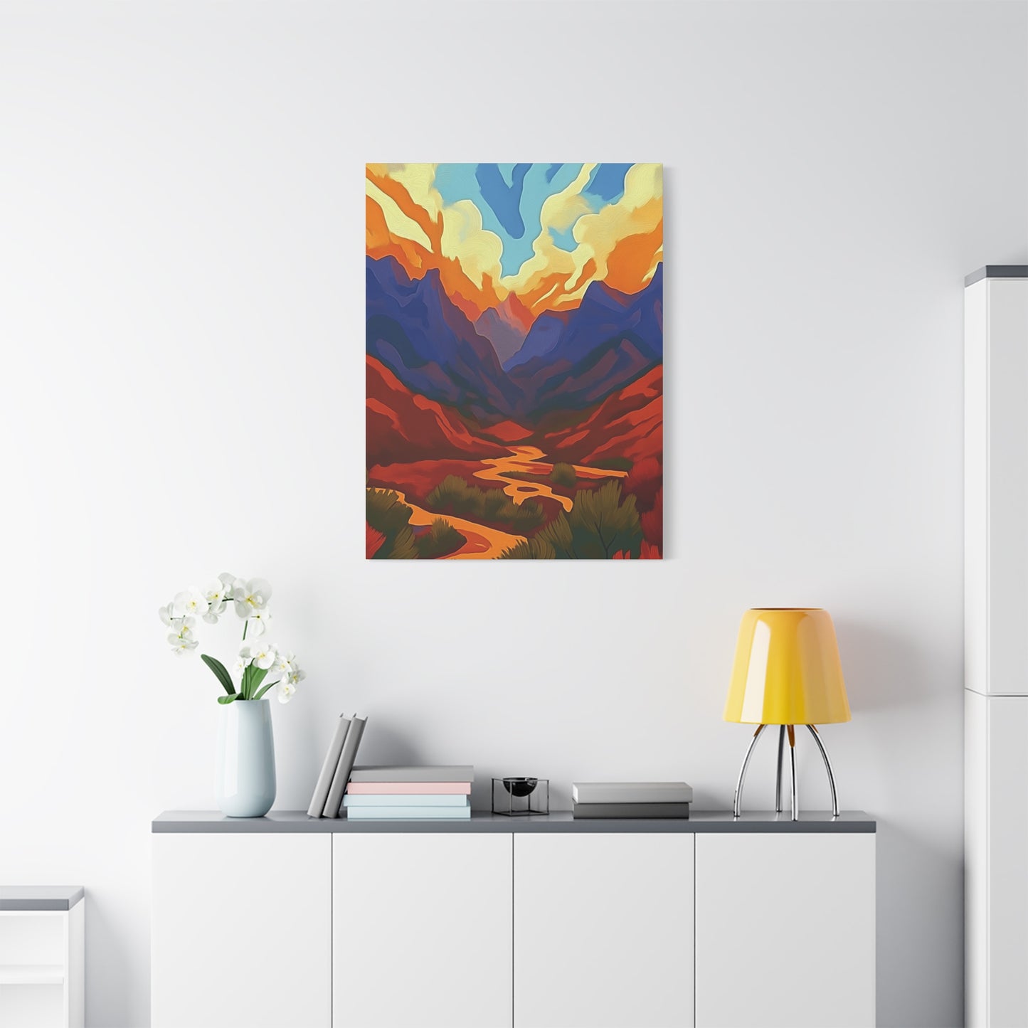 Vibrant Mountain Sunset Landscape-Where are we 2