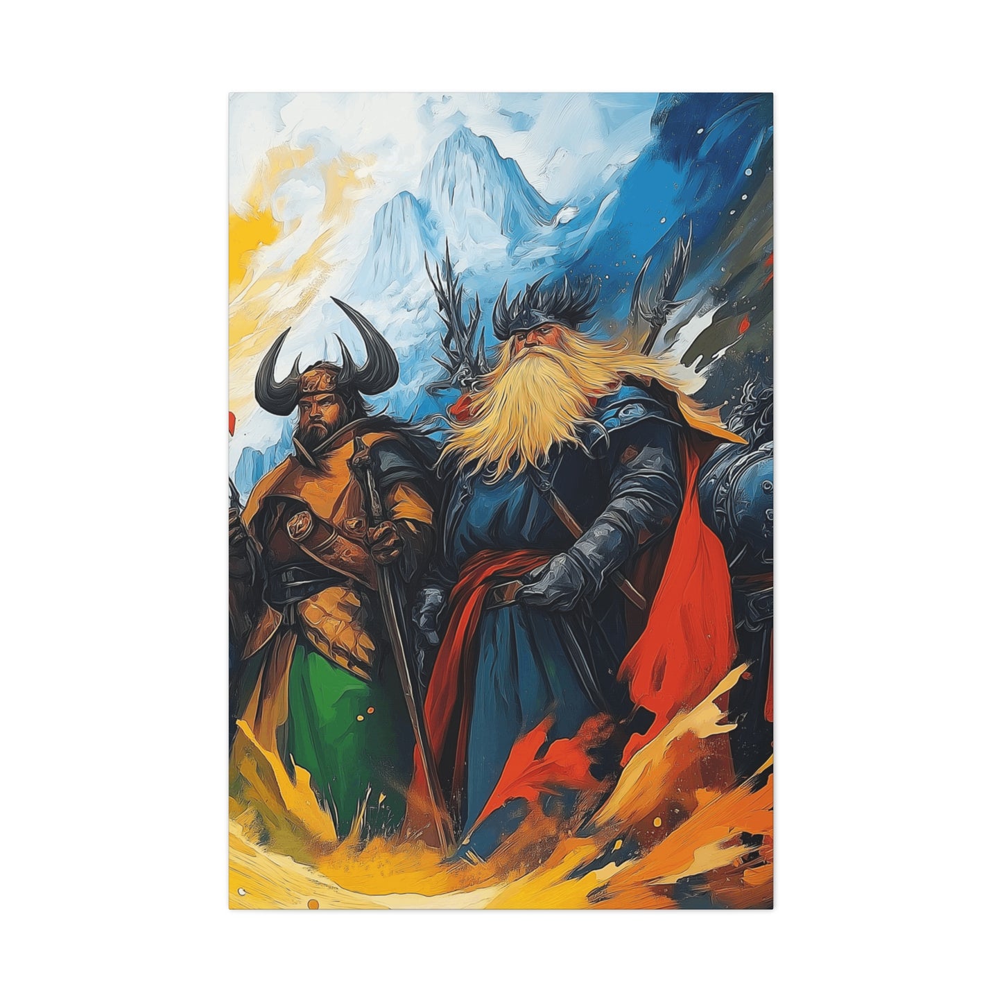 Epic Norse Warrior Canvas Art Print - Fantasy Wall Decor for Home or Office