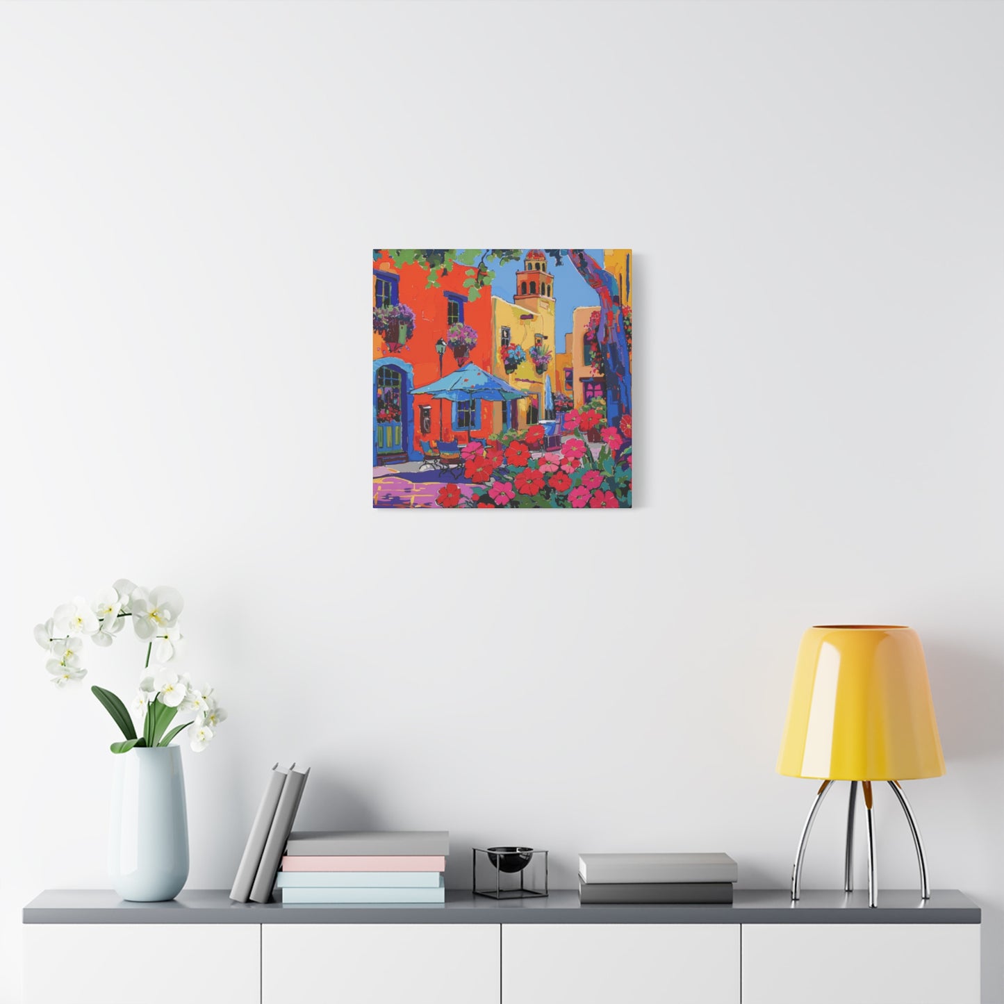 Canvas Print Santa Fe Festive Street Scene