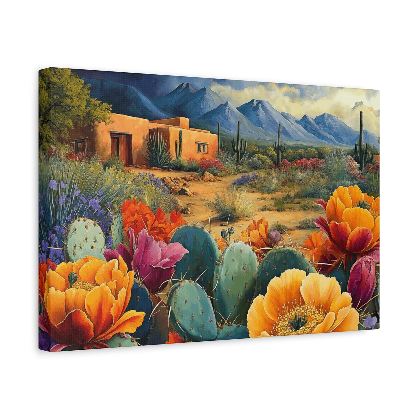 Desert Bloom Canvas Art - Vibrant Southwest Landscape