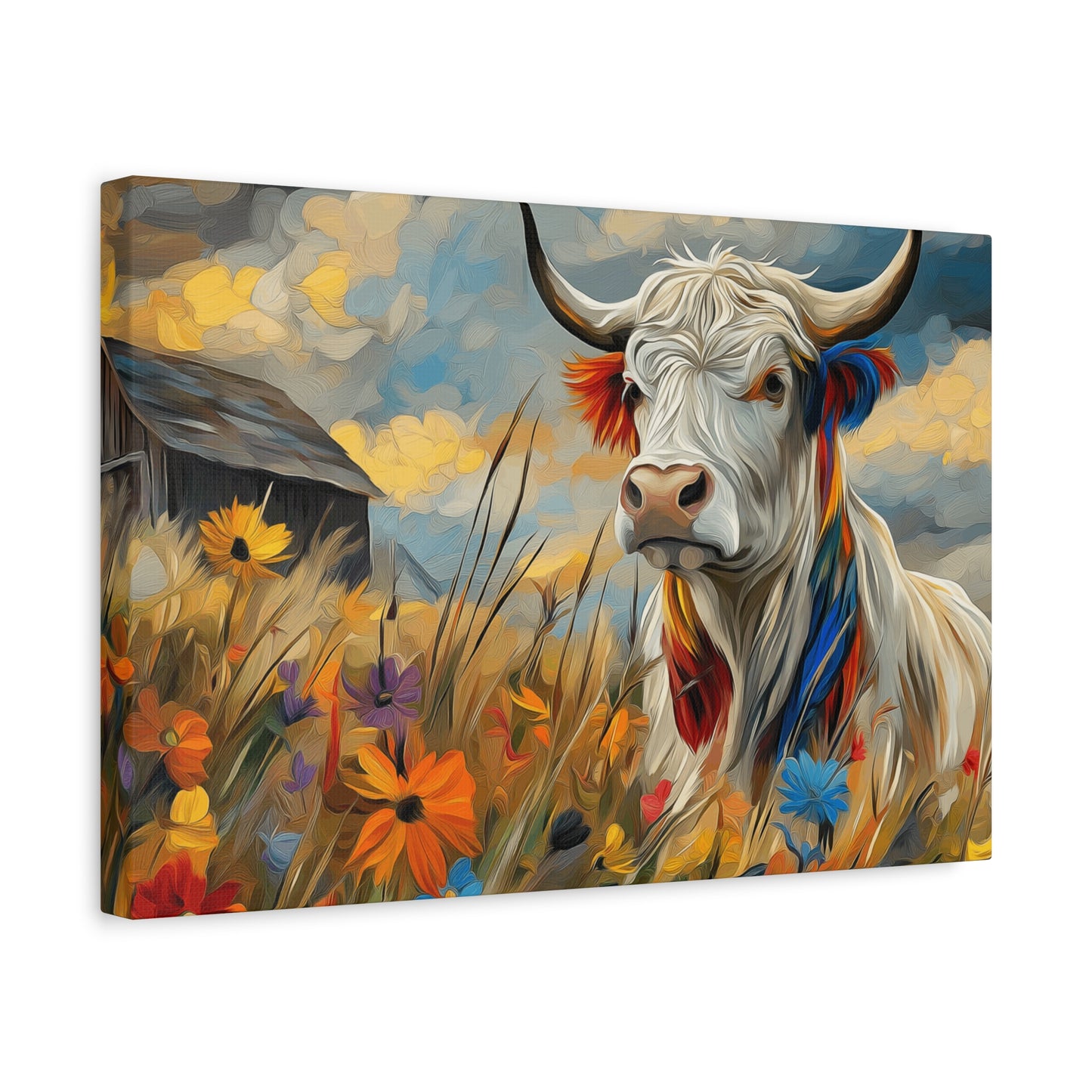 Colorful Cow Canvas Wall Art - Farmhouse Decor
