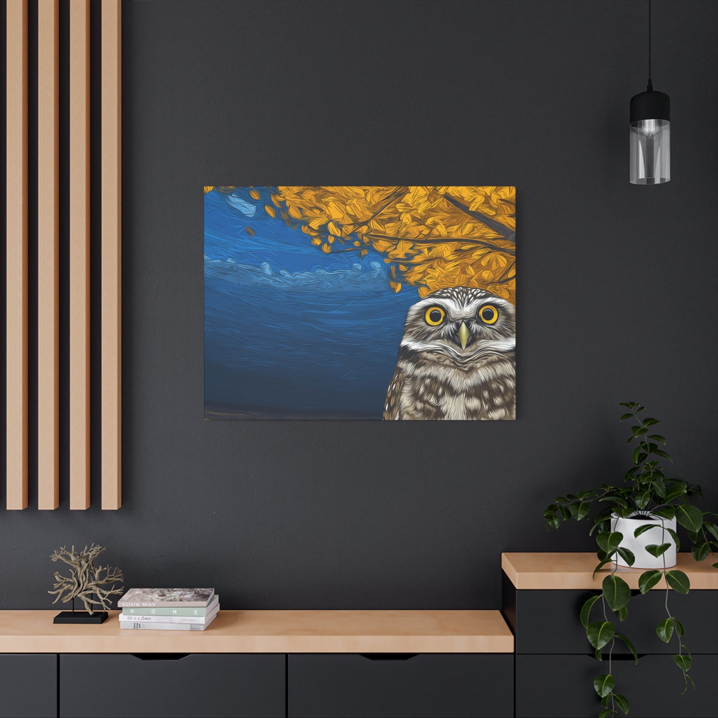 Canvas Print - Burrowing Owl in Aspen Tree