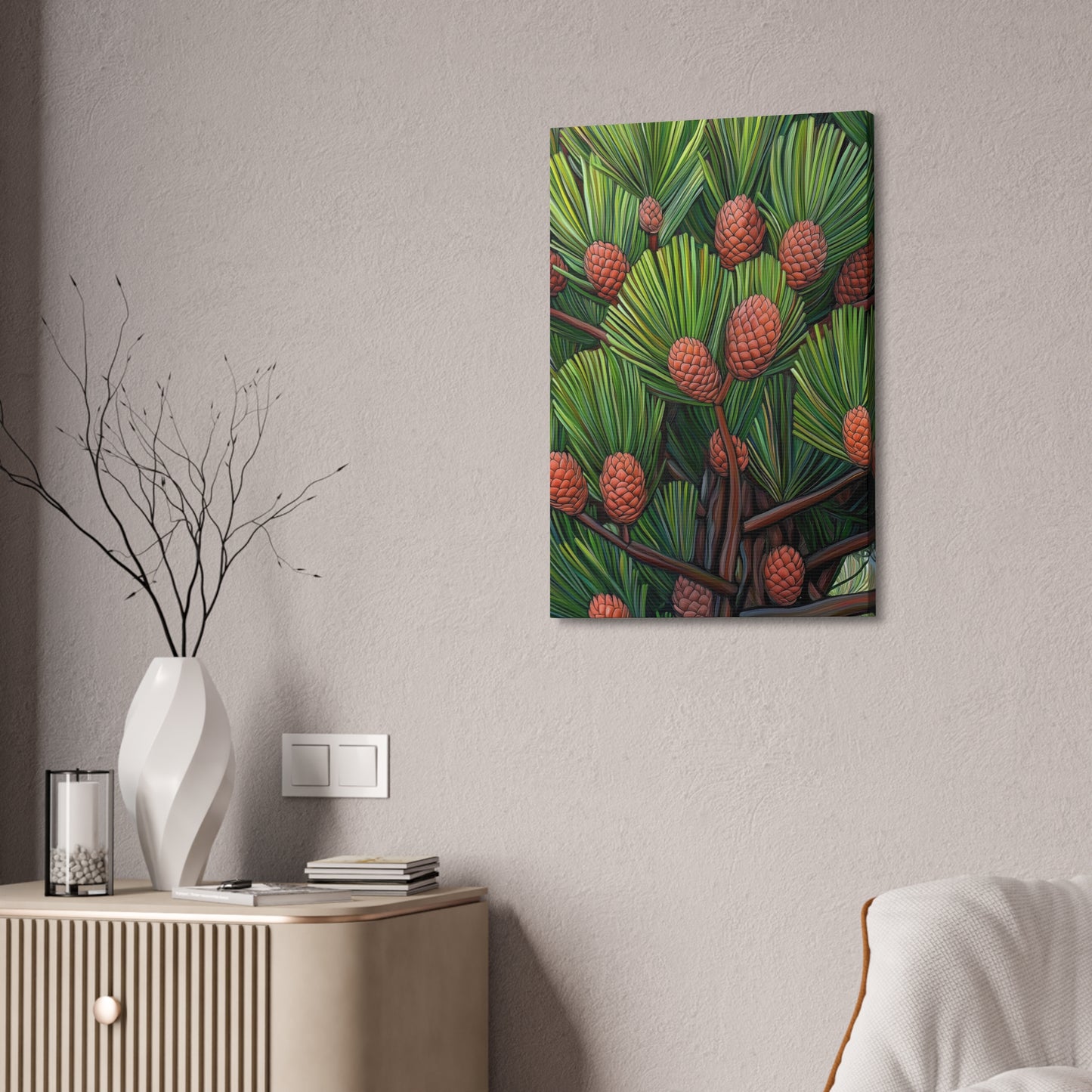 Canvas Wall Art - Pine Cones Growing