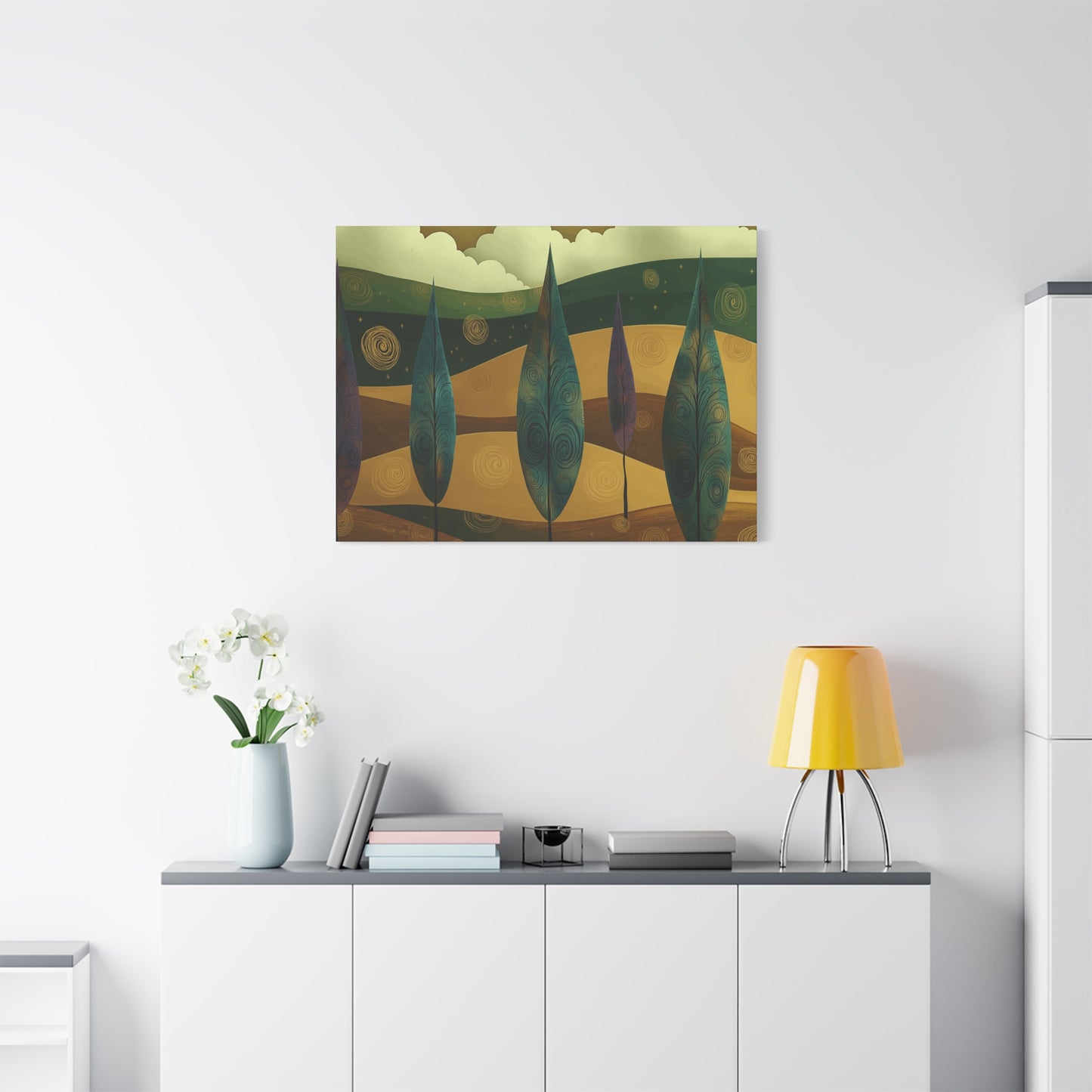 Serene Trees Abstract Canvas Wall Art
