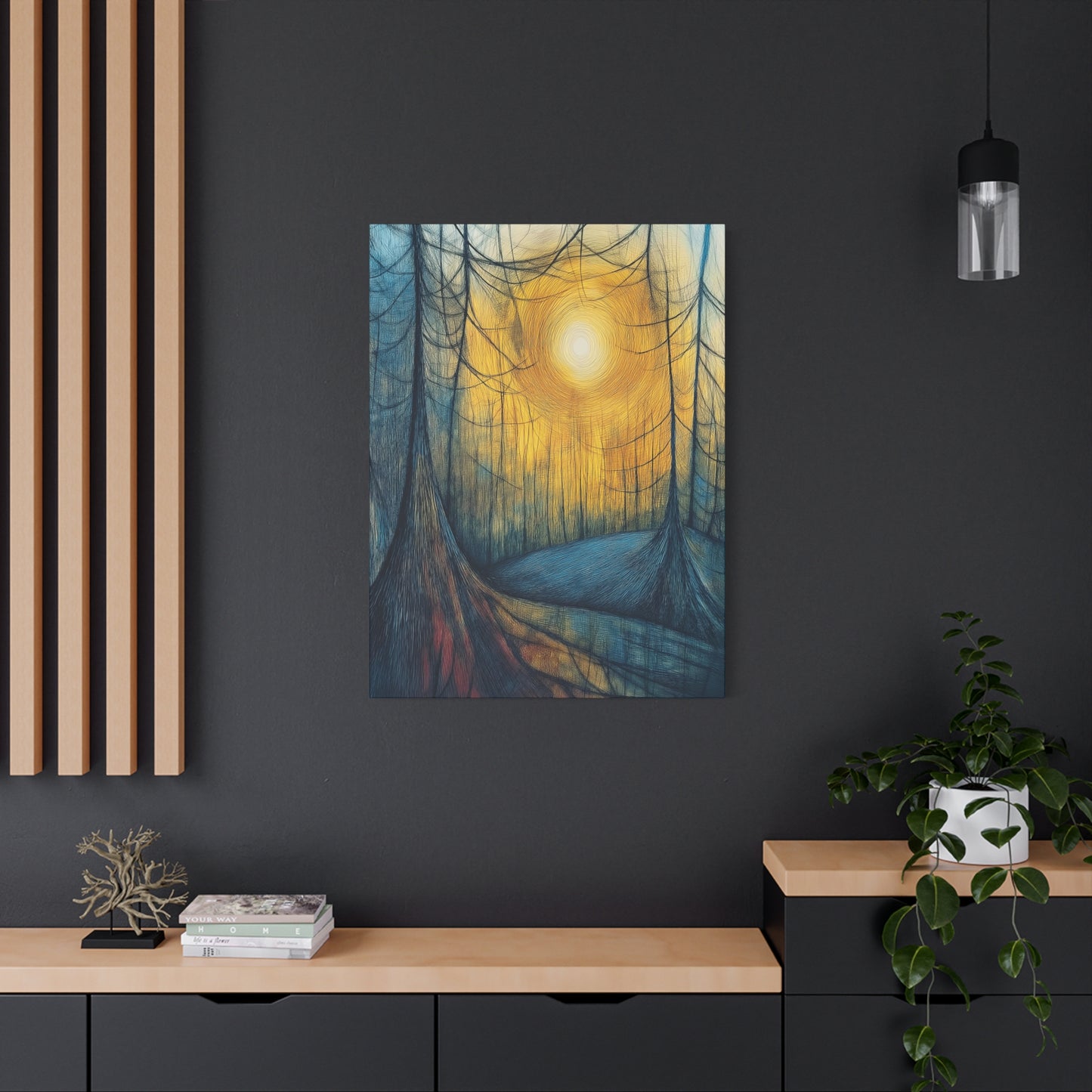 Sunlit Forest Matte Canvas Art