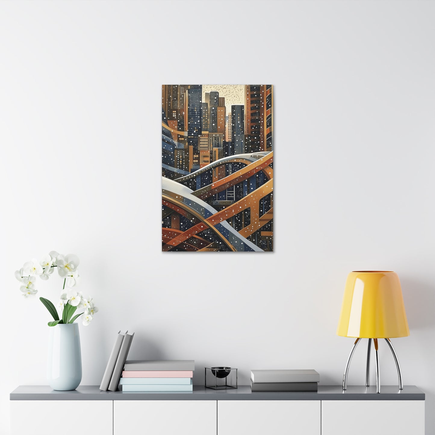 Urban Snowfall Canvas Art - Stretched Wall Decor 1.5 in. depth